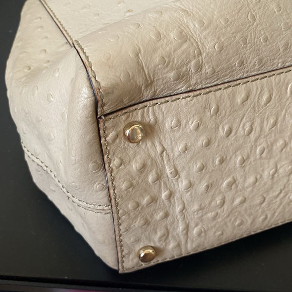 Kate Spade Bristol Drive Loden Embossed Ostrich Soft Taupe Leather Bag - Picture 10 of 16